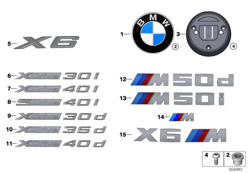 BMW Emblem G06 51148094559 - X6 /