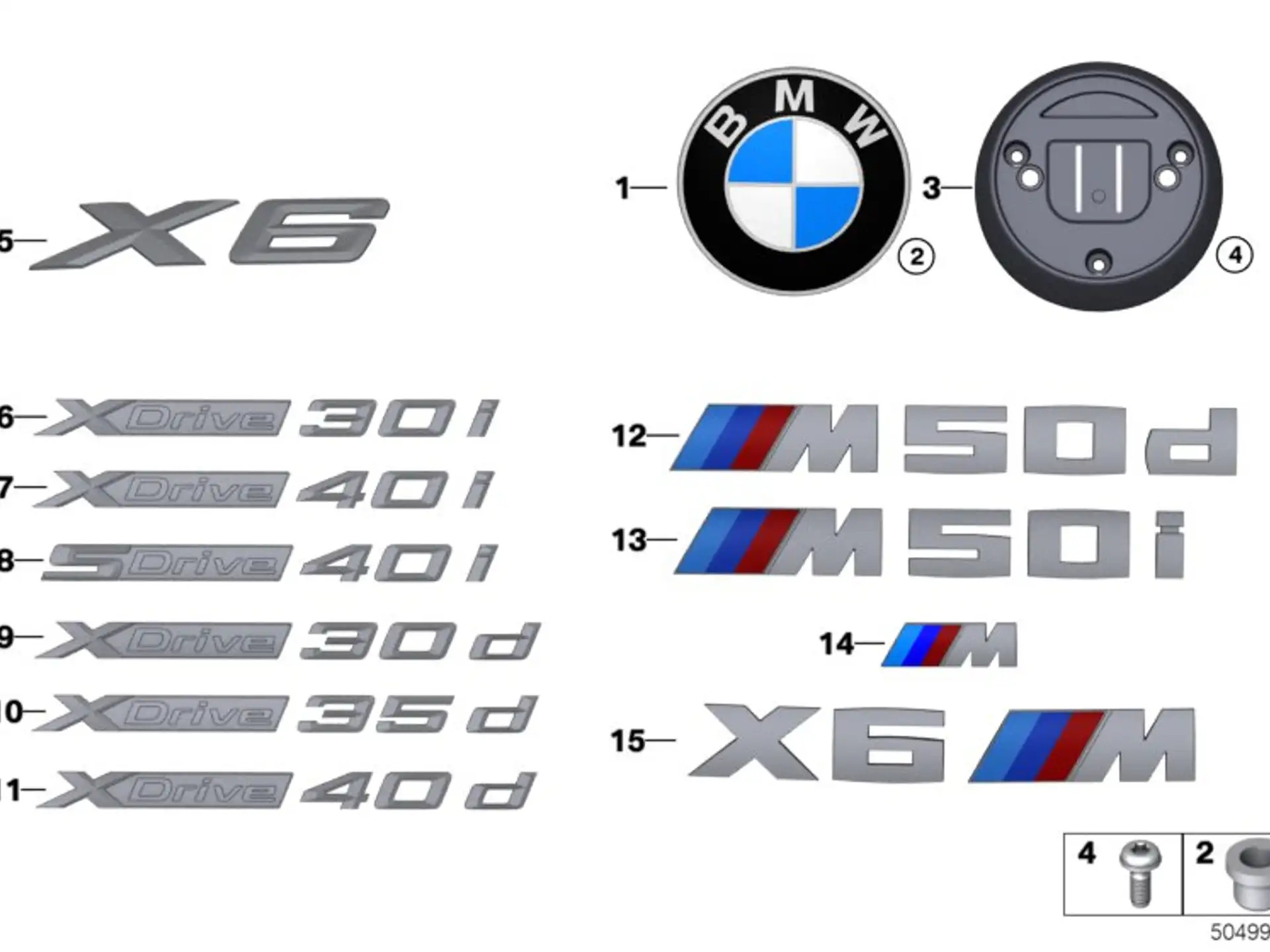 BMW Plakettenträger F96 G06 51148745288