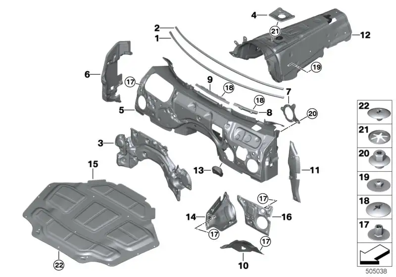 BMW Schallisolierung Trennwand Motorraum li. 51487456401 - Bildpo