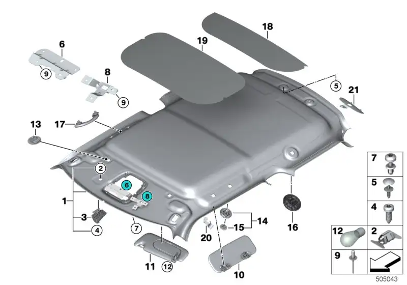 BMW Sonnenblende mit Label rechts 51167382104 - Bildposition 11