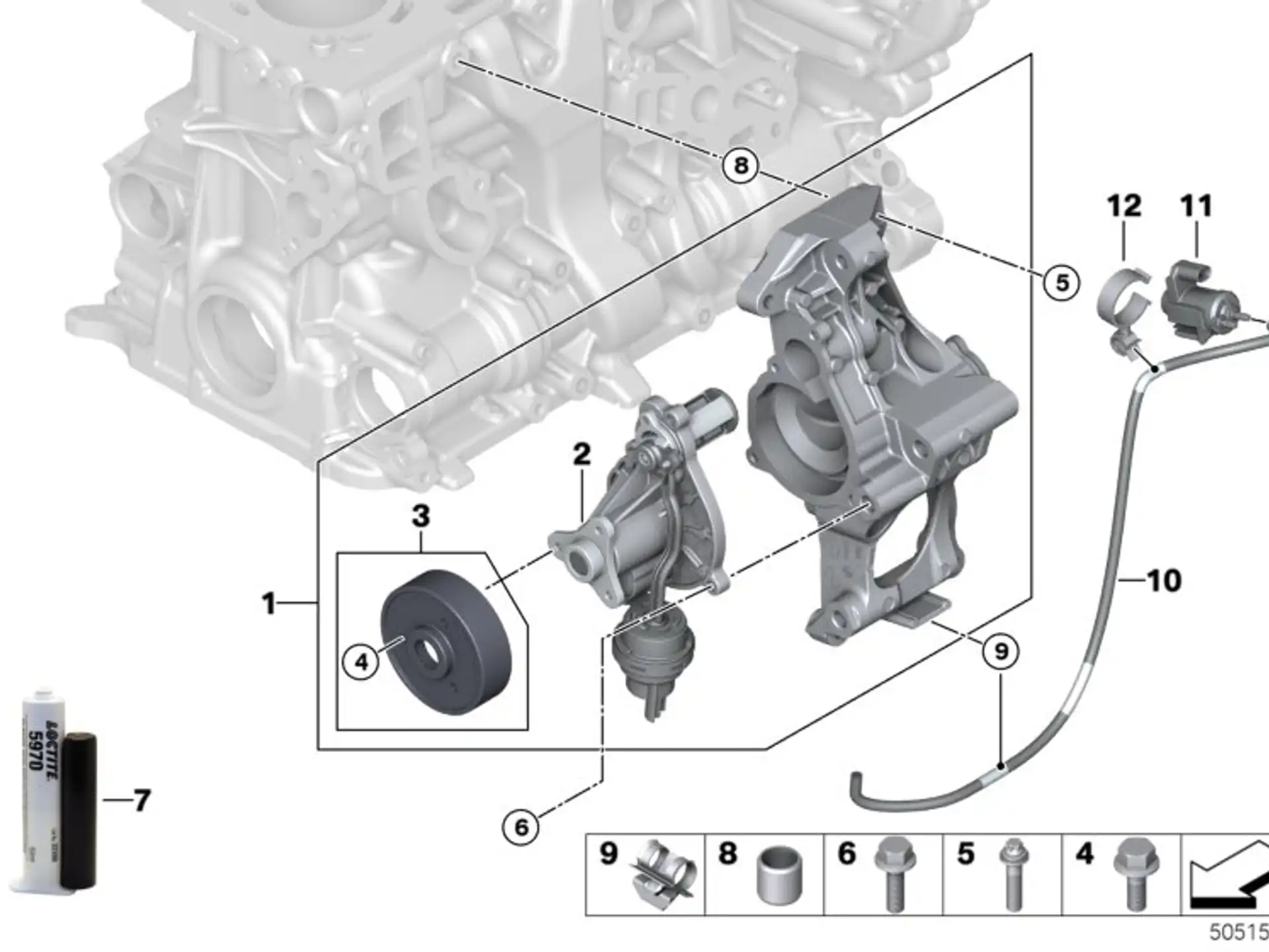 BMW Kühlmittelpumpe mit Träger F20 F21 F22 F23 F30 F31 F32 F33 F34 F36 G01 G02 G11 G12 G20 G30 G31 G32 11517644809