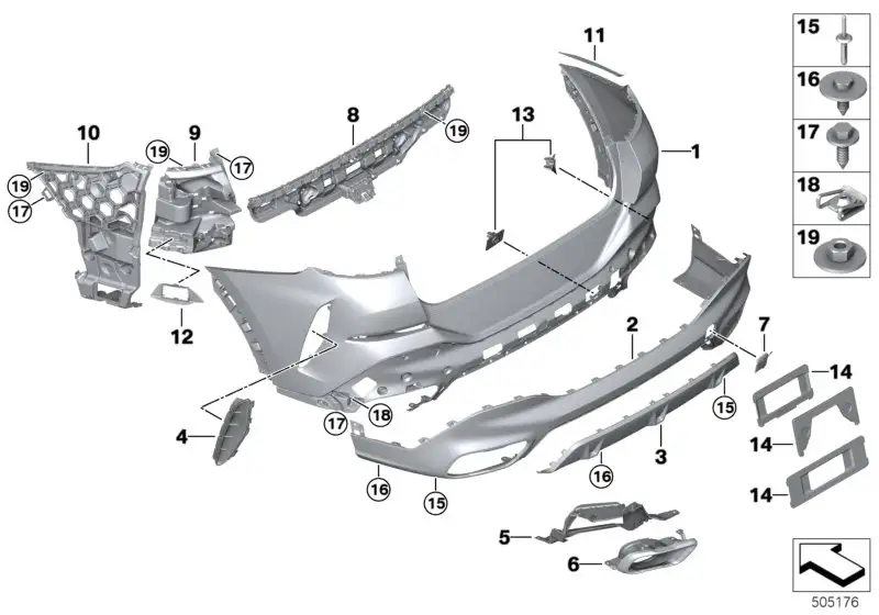 BMW Verkleidung Stossfänger hinten unten G06 51128080948