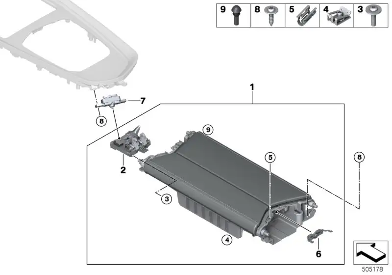 BMW Mittelarmlehne mit Kontrastnaht G29 M40i 51169458233