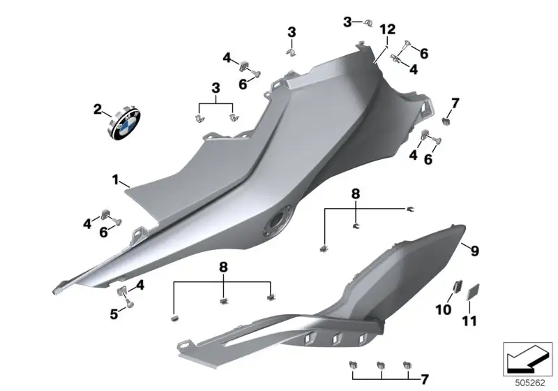 BMW Tankabdeckung unten rechts K69 46638388518 - Bildposition 09