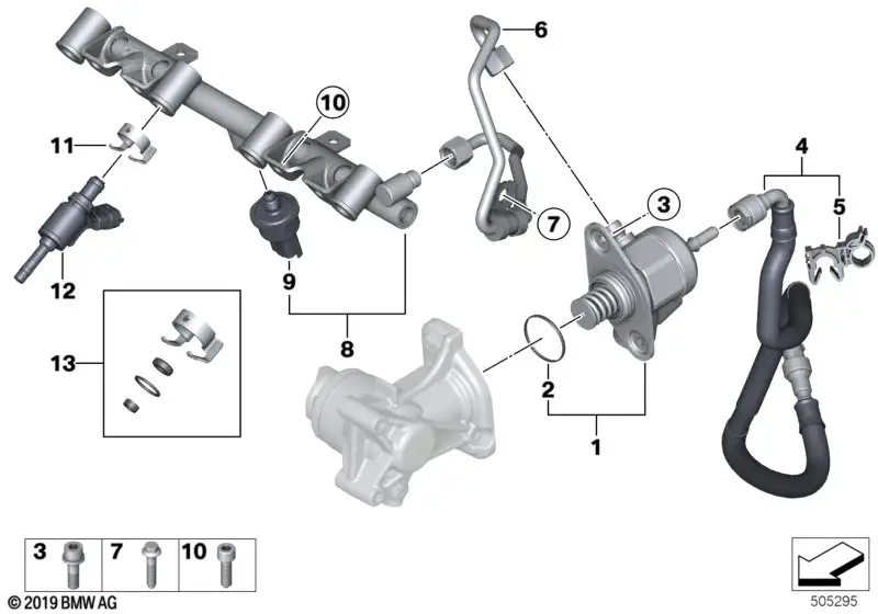 BMW Vorlaufleitung R55 R56 R57 R58 R59 13537638494