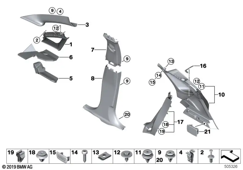BMW Blende Lehnenfernentriegelung F45 F48 51489460508
