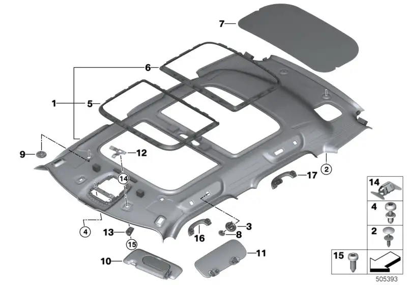 BMW Sonnenblende seitlich links F60 51167389294