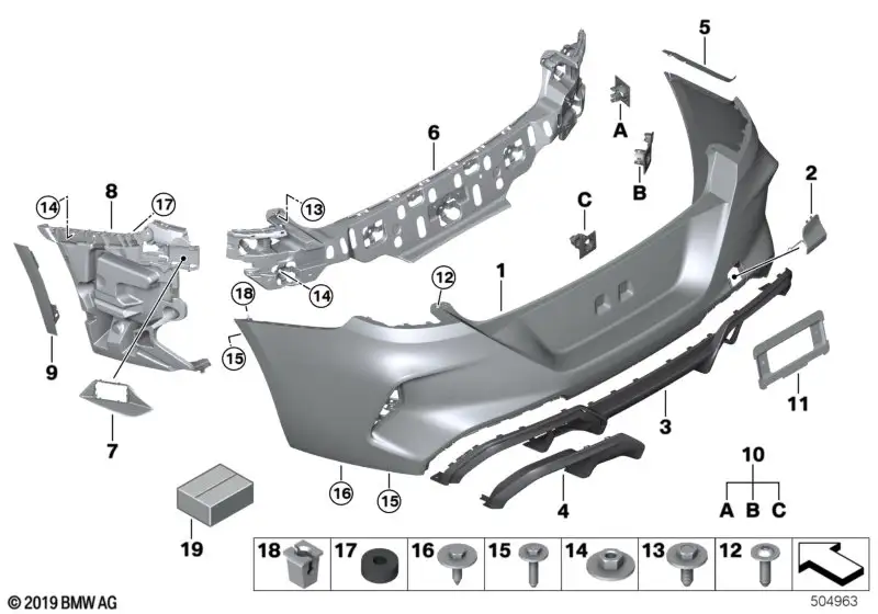 BMW Verkleidung Stossfänger grundiert hinten F93 51128082803