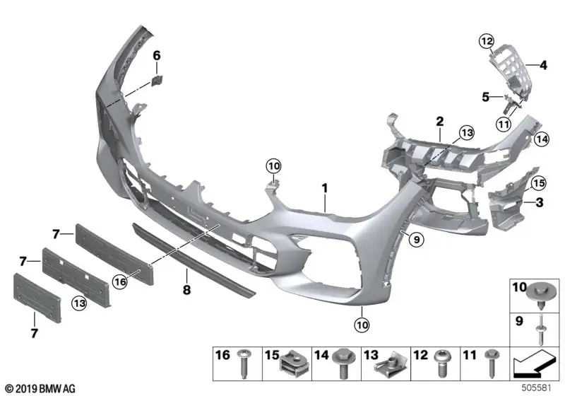 BMW Halter PMA links vorne G06 51118098881