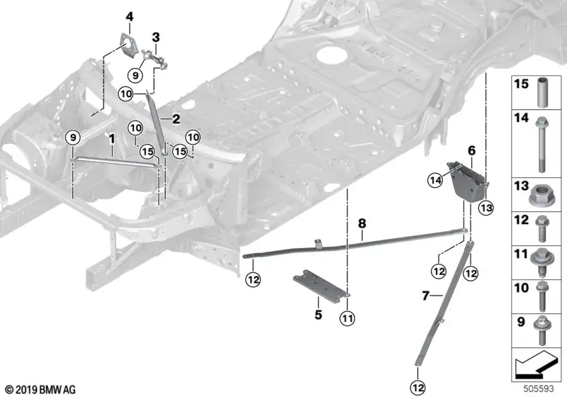 BMW Domstrebe vorne links G05 G06 G07 51617329745