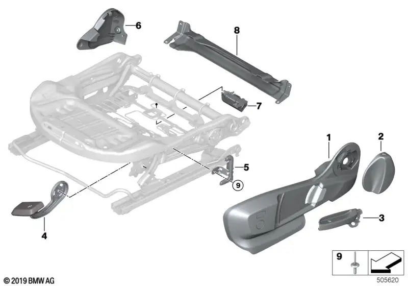 BMW Halter Fussraumleuchte F39 F20 F44 F45 F46 F48 F54 F60 521073