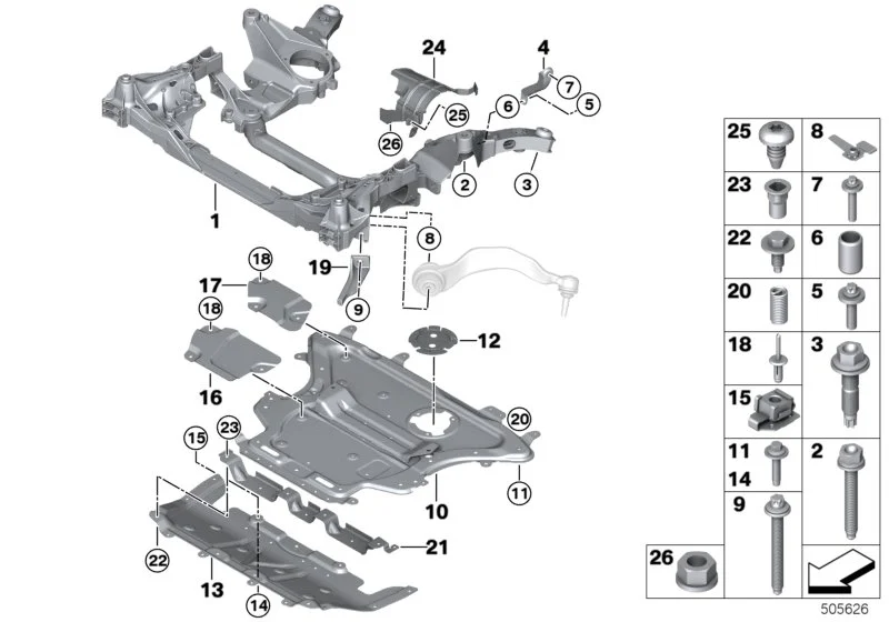 BMW Sechskantschraube mit Scheibe F90 F91 F92 F93 G11 G12 G14 G15 G16 G30 G31 G32 31106870648