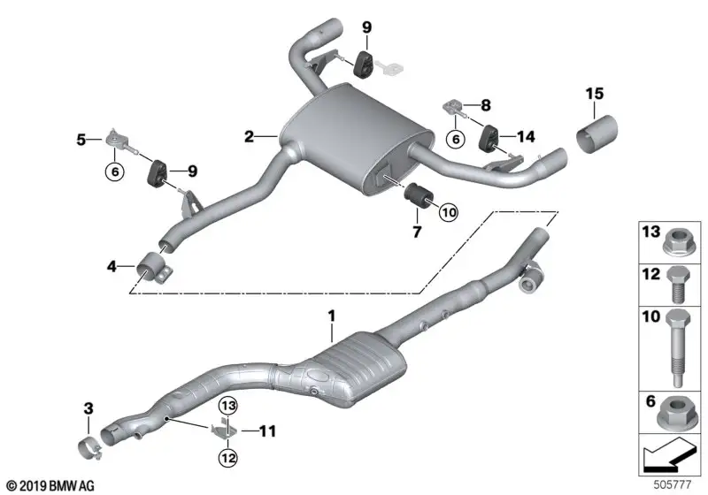BMW Nachschalldämpfer G01 18308593764 - X3 G01 /