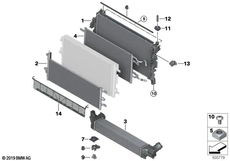 BMW Kühlmittelkühler F39 F45 F48 F60 17117643331
