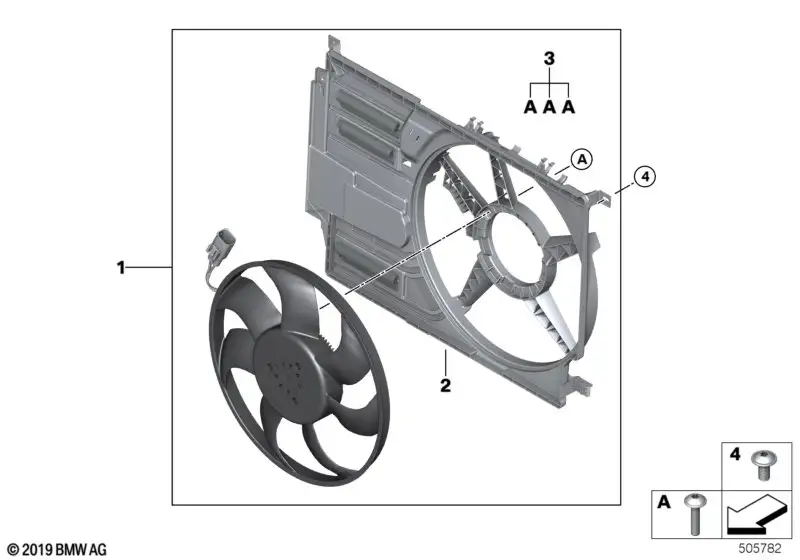 BMW Lüfterzarge mit Lüfter F39 F45 F48 F60 17427646410