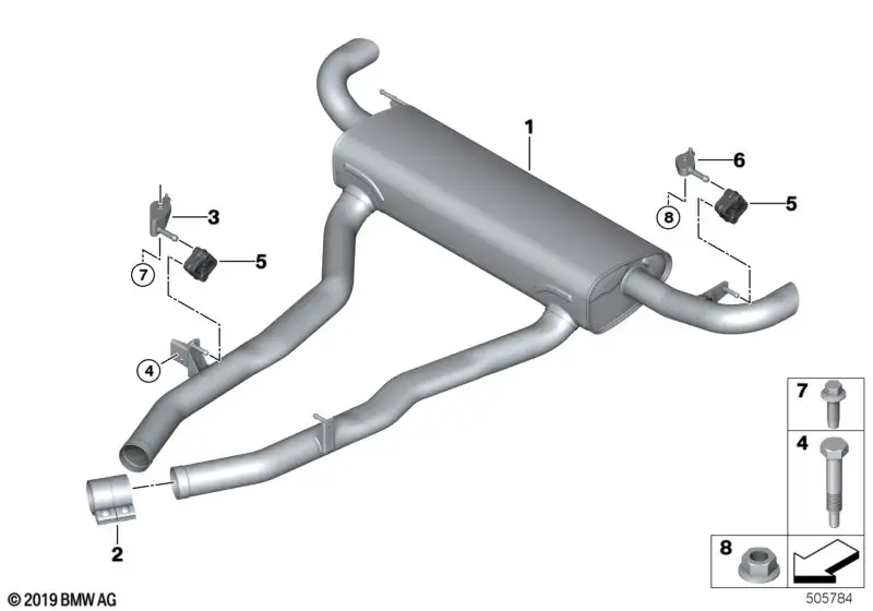 BMW Nachschalldämpfer G05 G06 18308470078
