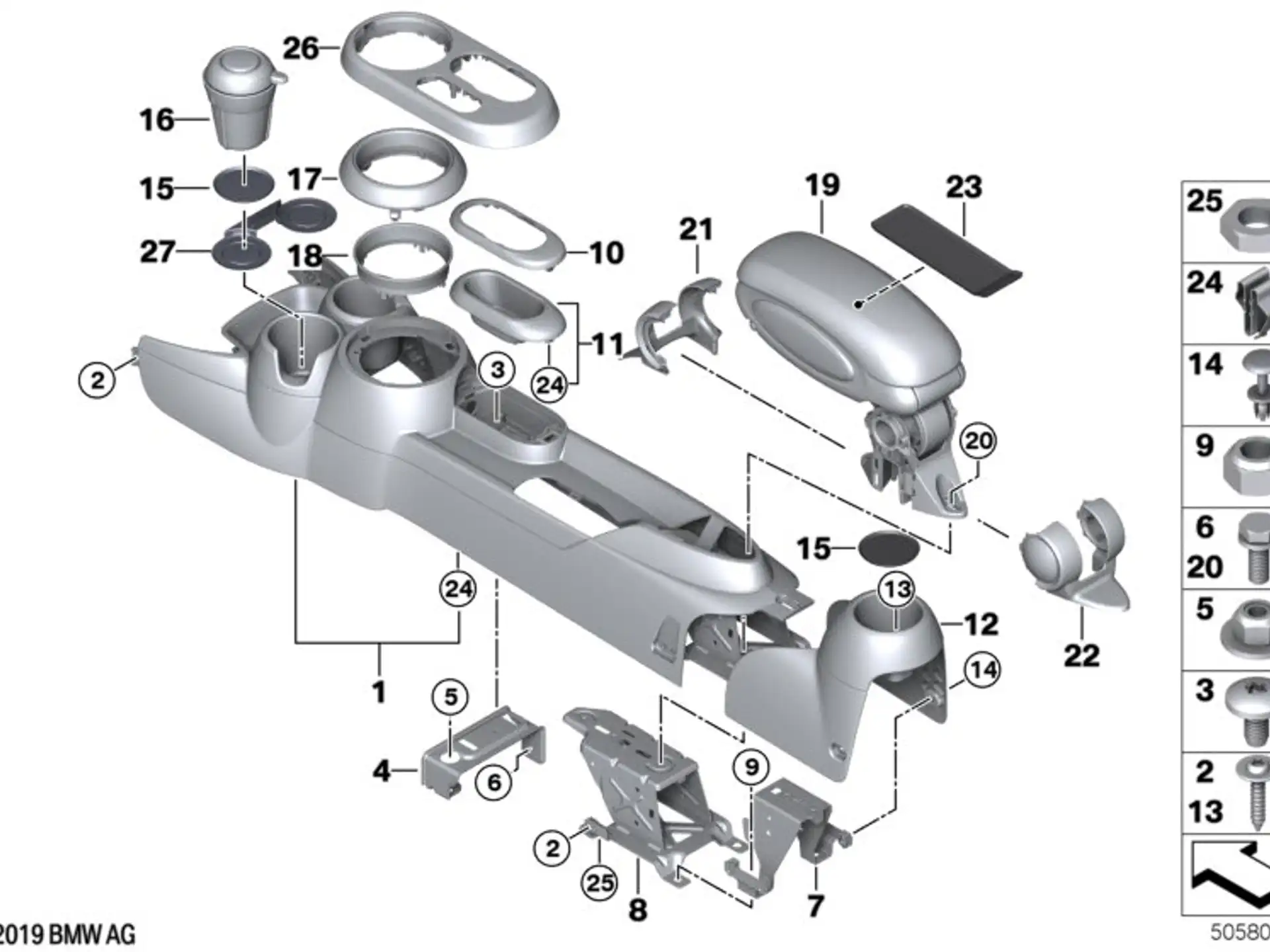 BMW Mittelkonsole F55 F56 F57 51169266622