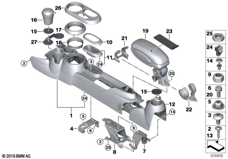 BMW Mittelkonsole F56E 51166998969