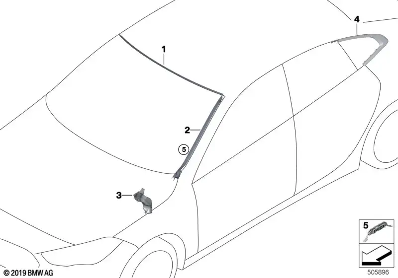 BMW Leiste Seitenscheibe hinten rechts 51377483186