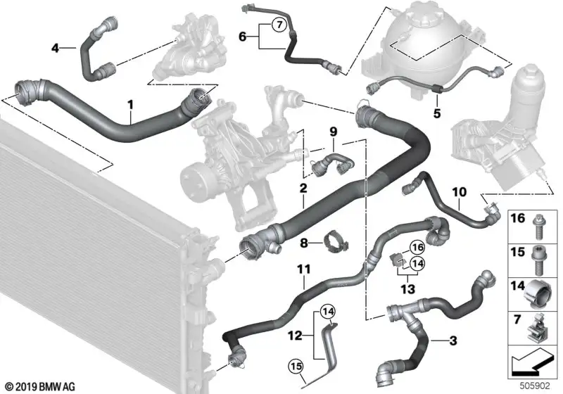 BMW Schlauch Kühlmittelpumpe G01 G02 17128591940 - X3 G01, X4 /