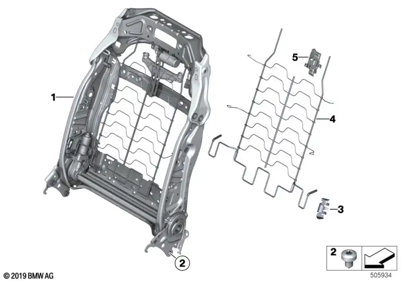BMW Lehnenrahmen Komfortsitz F90 F95 F96 G05 G06 G07 G11 G12 G30