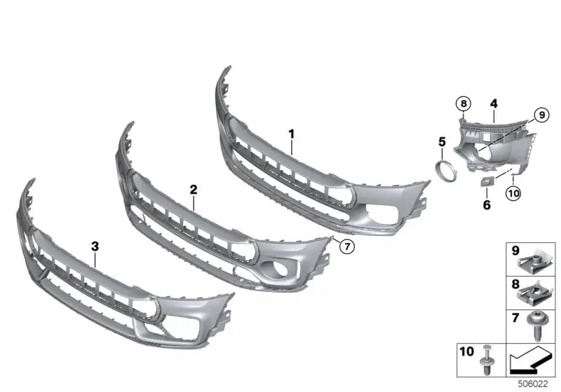 BMW Aufnahme Bugleuchte rechts 51117370800 - Bildposition 04