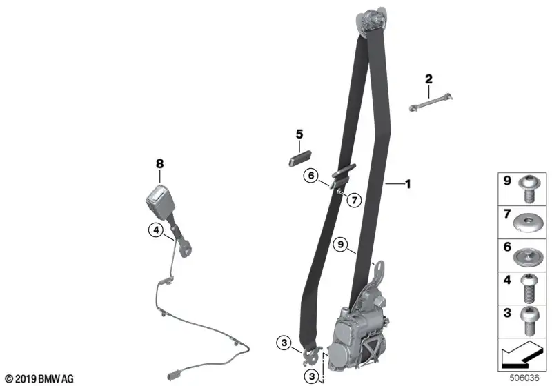BMW Obergurt REMA vorn rechts 72117430110