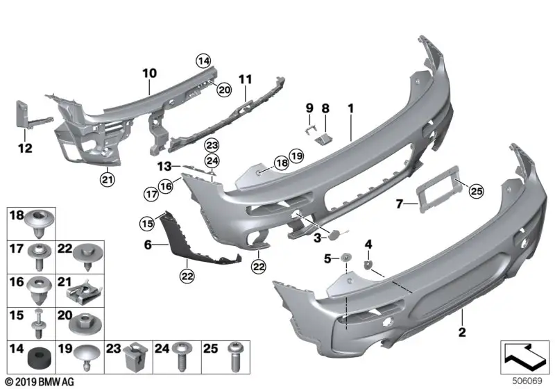 BMW Clip Oberteil E71 E72 F54 51497207958 - E72, X6 E71 SAC / Bil
