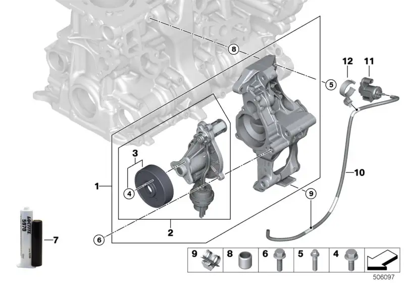 BMW Riemenscheibe Kühlmittelpumpe F30 G01 G05 G11 G12 G20 G21 G30