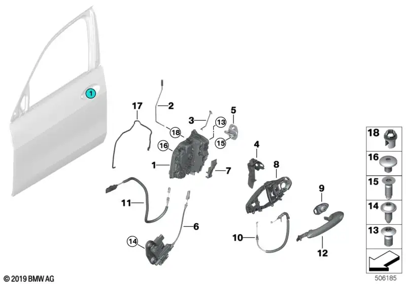 BMW Zuziehhilfe vorne links F95 G05 G07 51217444677