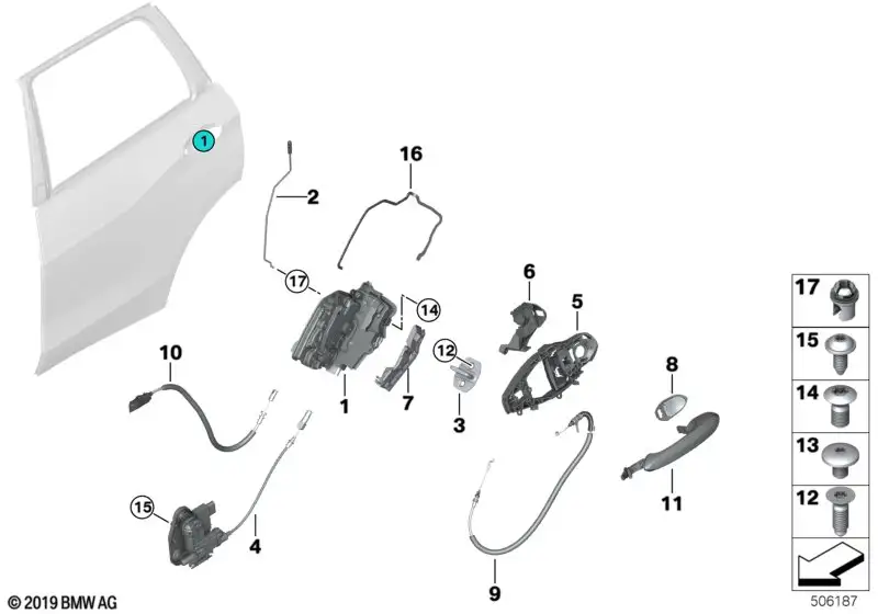 BMW Systemschloss hinten rechts F90 F93 F95 F96 G05 G06 G07 G11 G