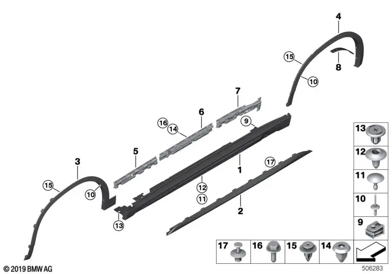 BMW Schwellerverkleidung grundiert links F39 51778089915