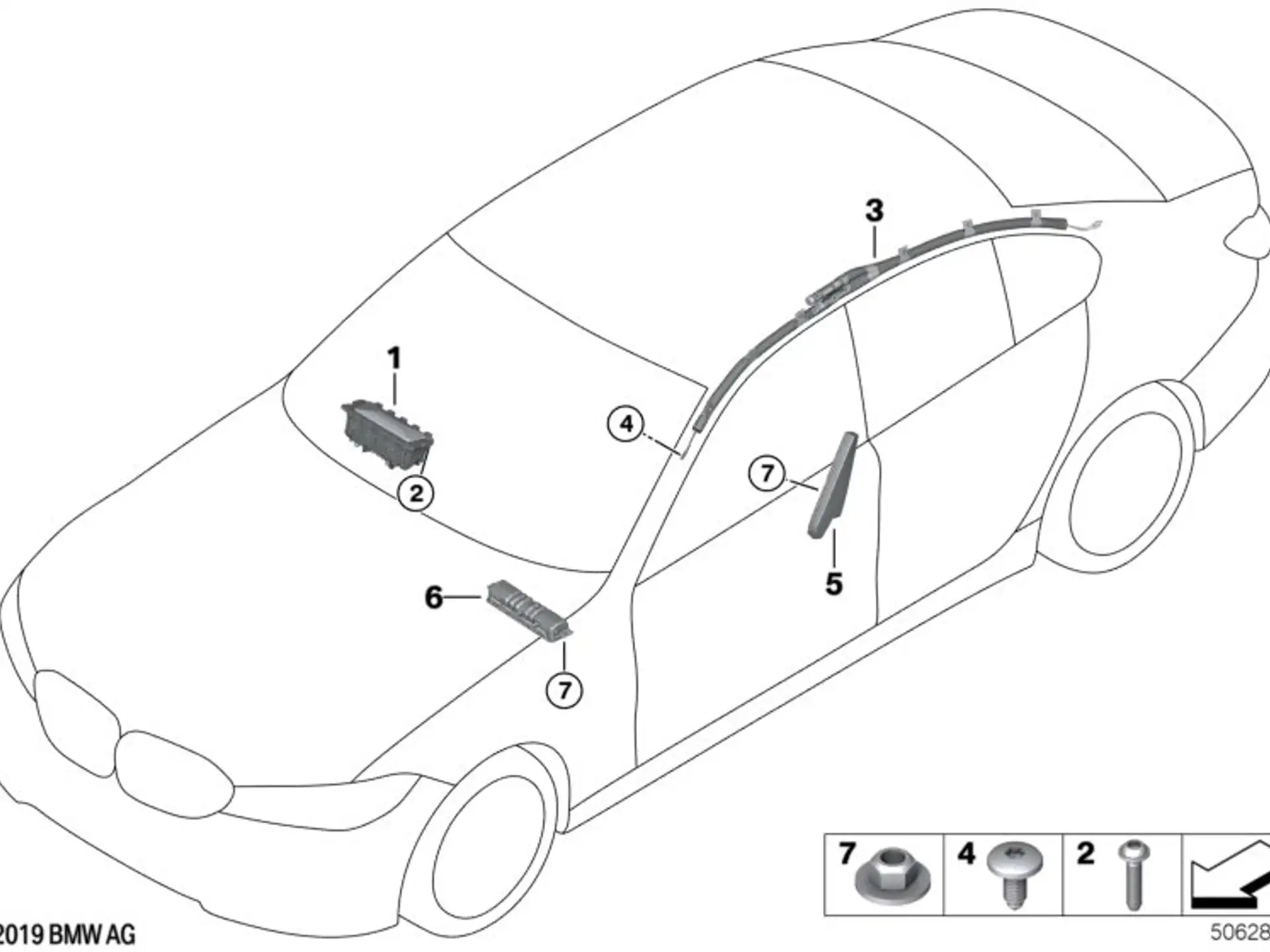 BMW Knieschutz Airbagmodul links G20 G21 72126804045