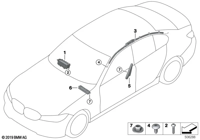 BMW Kopfairbag links G20 72127484105