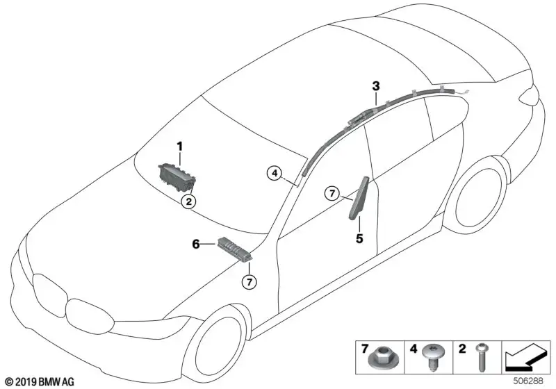 BMW Kopfairbag links G20 72127484105