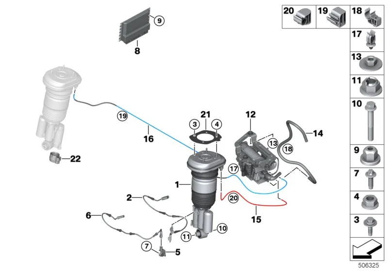 BMW Luftfederbein hinten links G31 37106882823