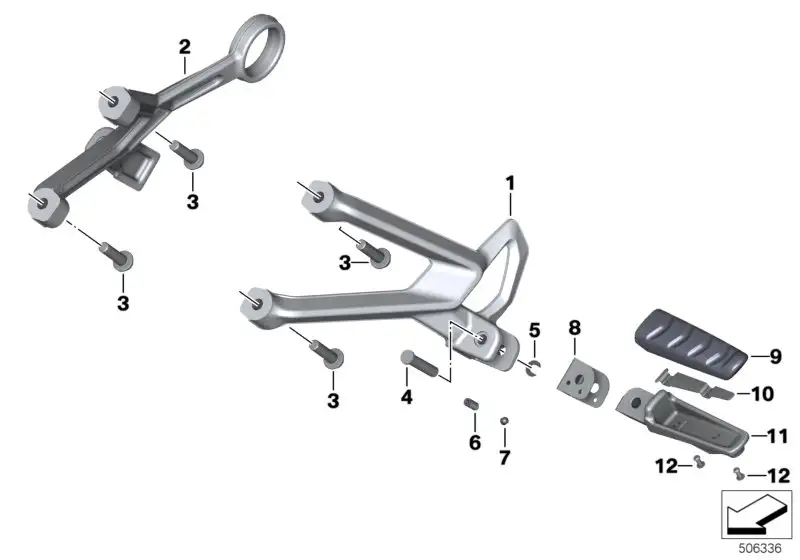 BMW Fussrastenhalter hinten links K53 K54 46718540798