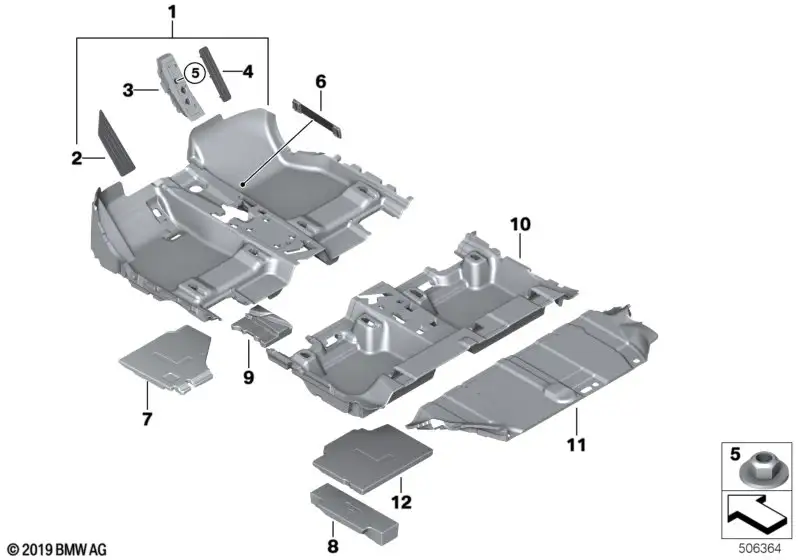 BMW Bodenverkleidung vorn F48 51477382119