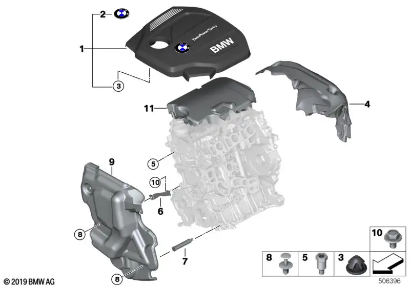 BMW Abdeckung Akustik vorne F20 F21 11148511644 - Bildposition 09