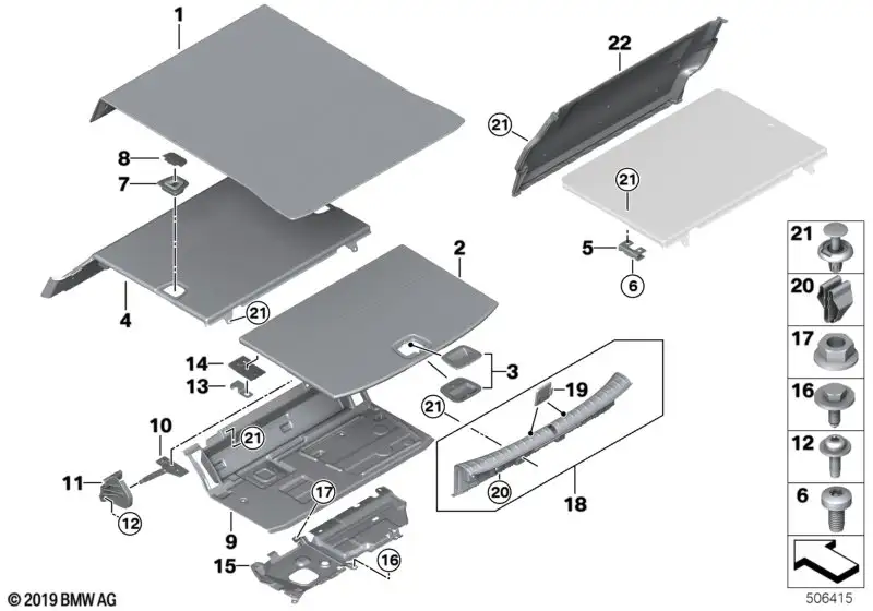 BMW Klammer Einlegeboden 51477413832 - Bildposition 13