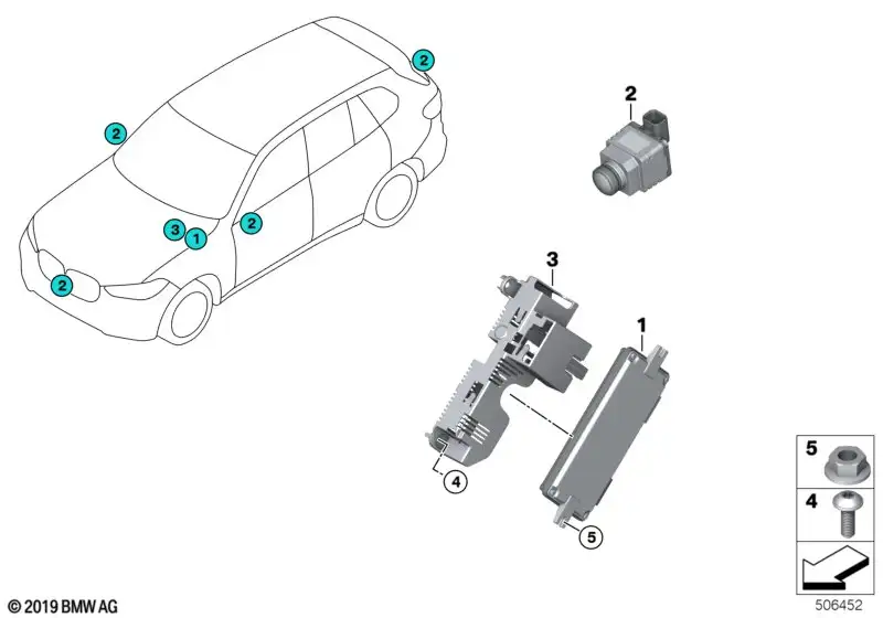 BMW Halter Steuergerät Surround View Camera F95 F96 G05 G06 G07 6