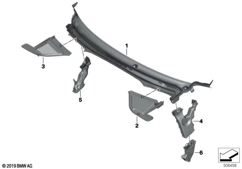 BMW Abdeckung Windlauf Teil 3 F95 F96 G05 G06 G07 51717434883