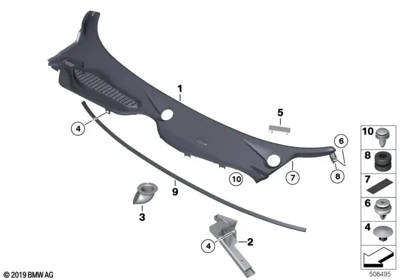 BMW Abdeckung Windlauf E89 51717192536