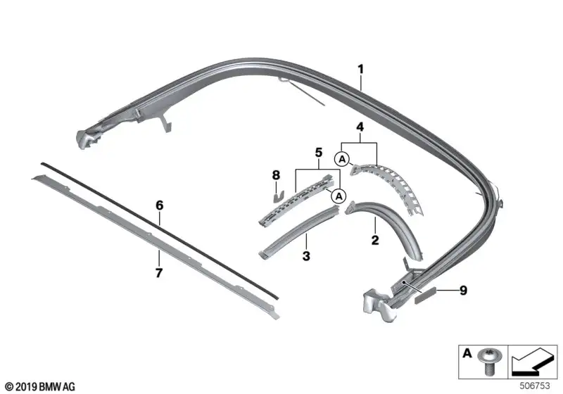 BMW Dichtung Verdeck hinten G29 M40i 54347434516