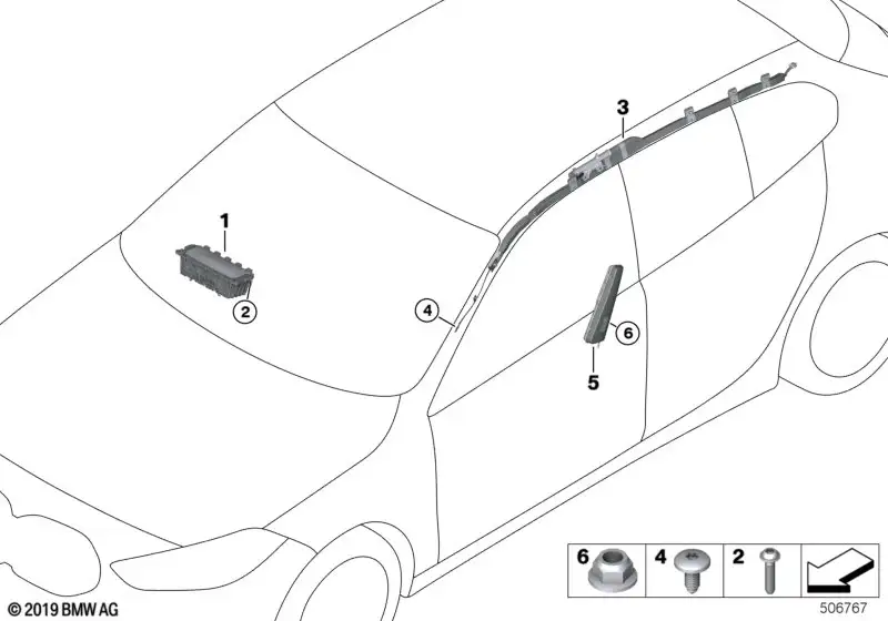 BMW Kopfairbag rechts F20 72127443606 - Bildposition 03