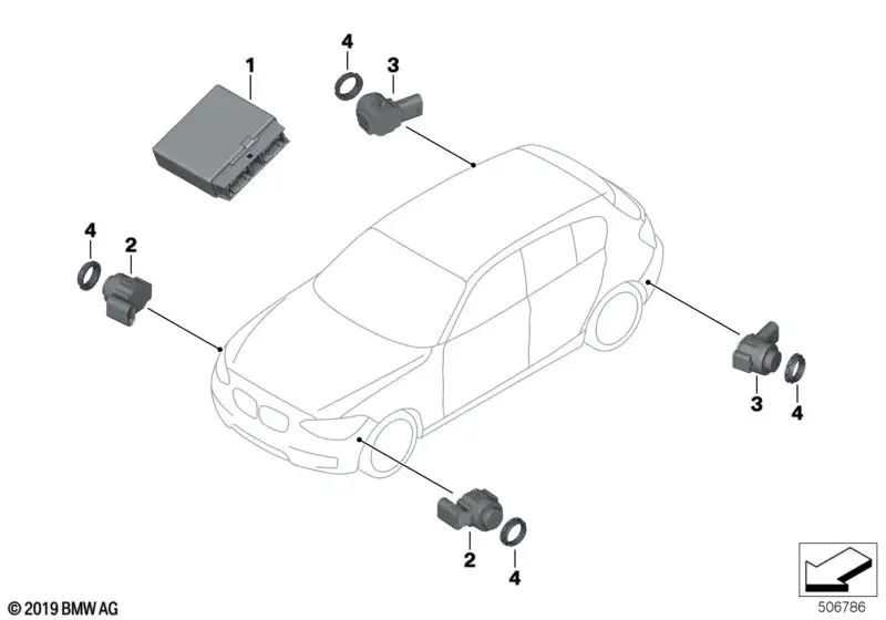BMW Steuergerät Parkassistent 66336886211 - Bildposition 01