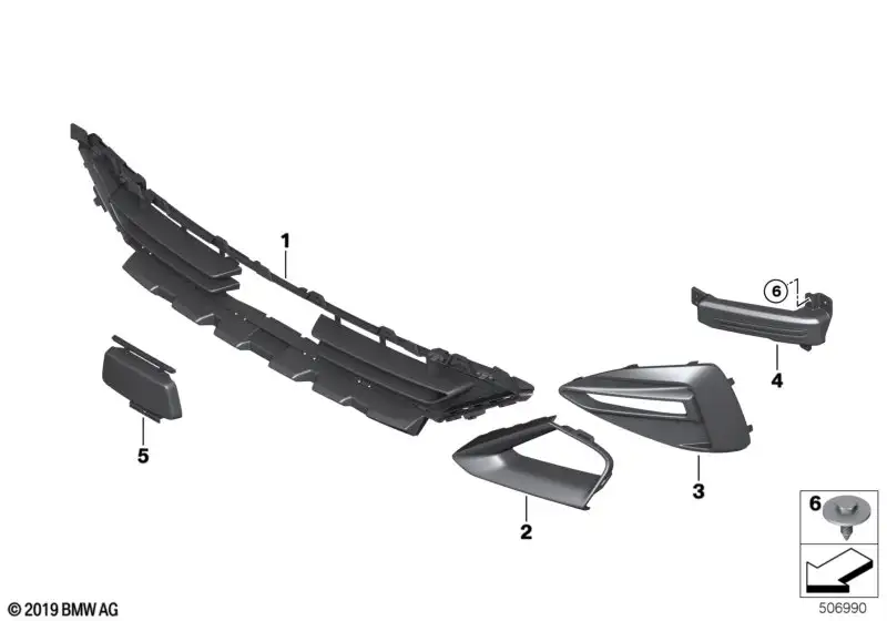 BMW Gitter Mitte 51117496957 - Bildposition 01