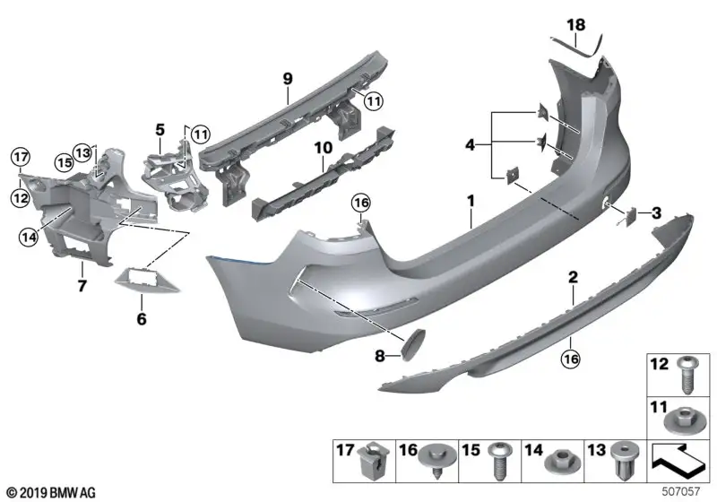 BMW Abdeckung Abschleppöse hinten grundiert F44 51129464157