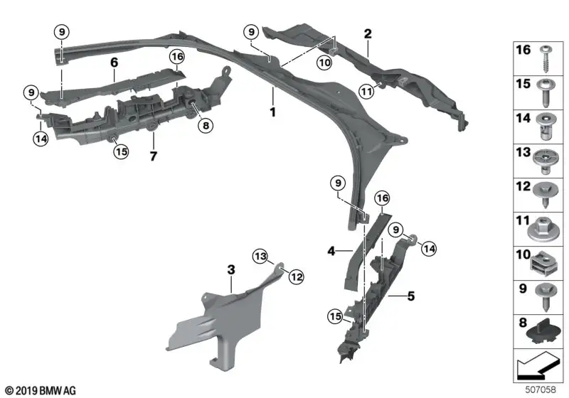 BMW Stirnwand Oberteil 51717428165