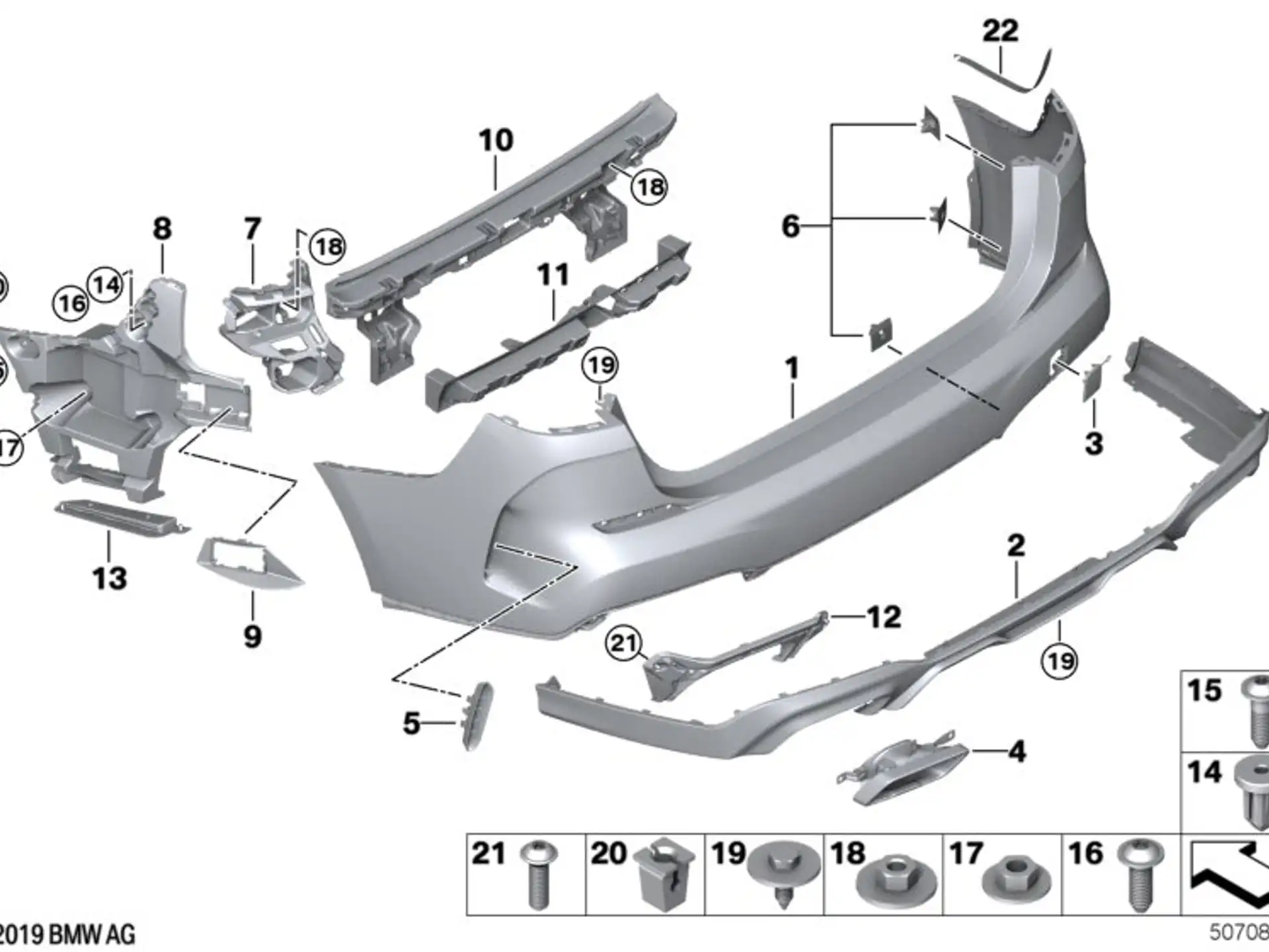 BMW Verkleidung Stossfänger hinten F44 51128075447
